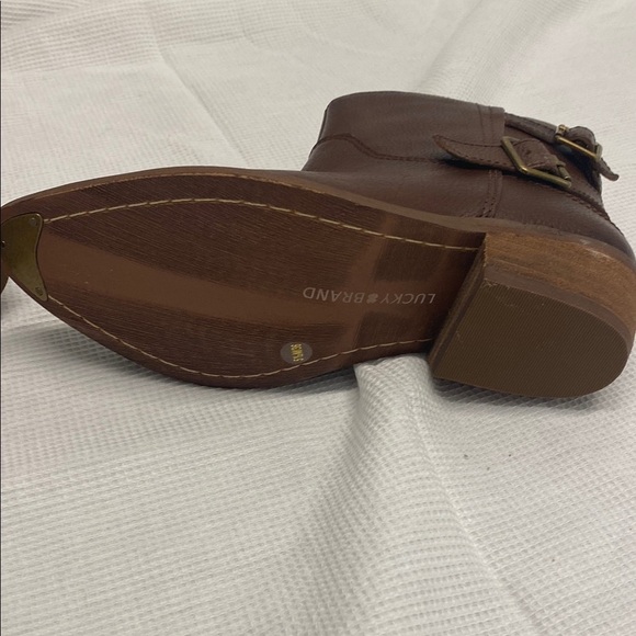 Lucky Brand Brown Ankle Booties with Double Buckle detail - Picture 10 of 12